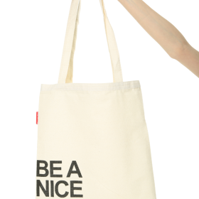 Be a Nice Human Baskılı Ham Bez Çanta