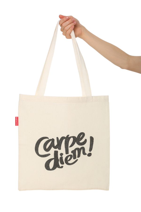 Carpe Diem Baskılı Bez Çanta
