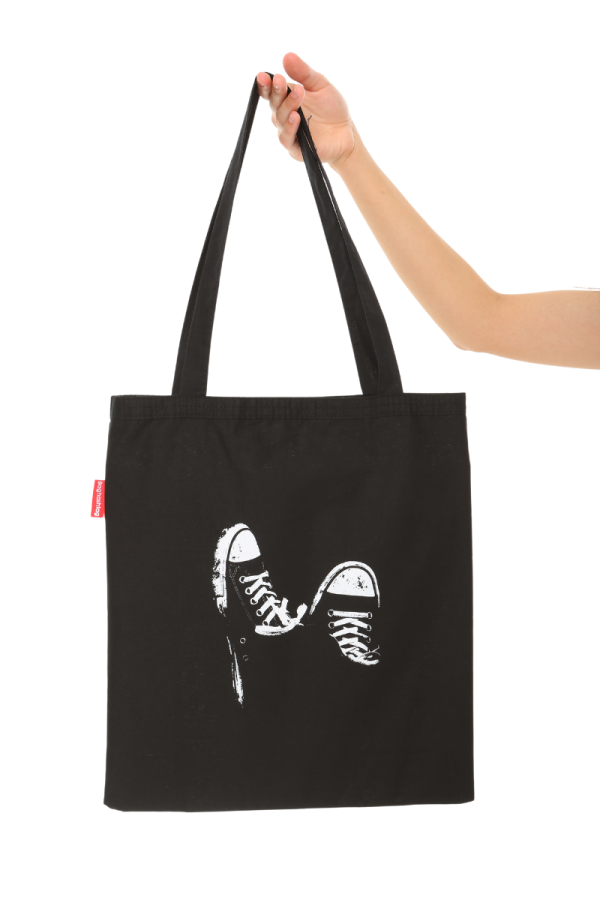 Converse Baskılı  Siyah Bez Çanta