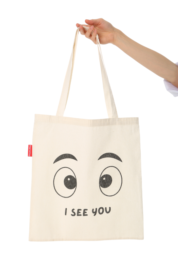 I See You Baskılı Bez Çanta