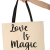 Love İs Magic Baskılı Kalın Kanvas Kumaş