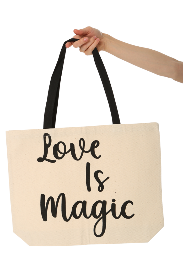 Love İs Magic Baskılı Kalın Kanvas Kumaş