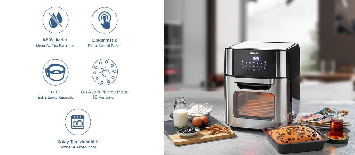 ONVO OVFRY09 Oven Airfryer 12 Litre 