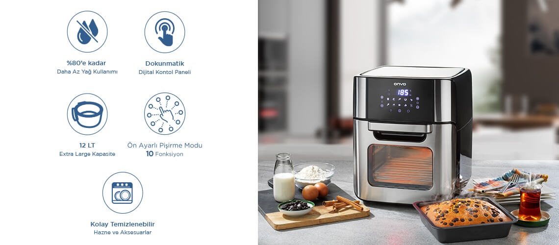 ONVO OVFRY09 Oven Airfryer 12 Litre