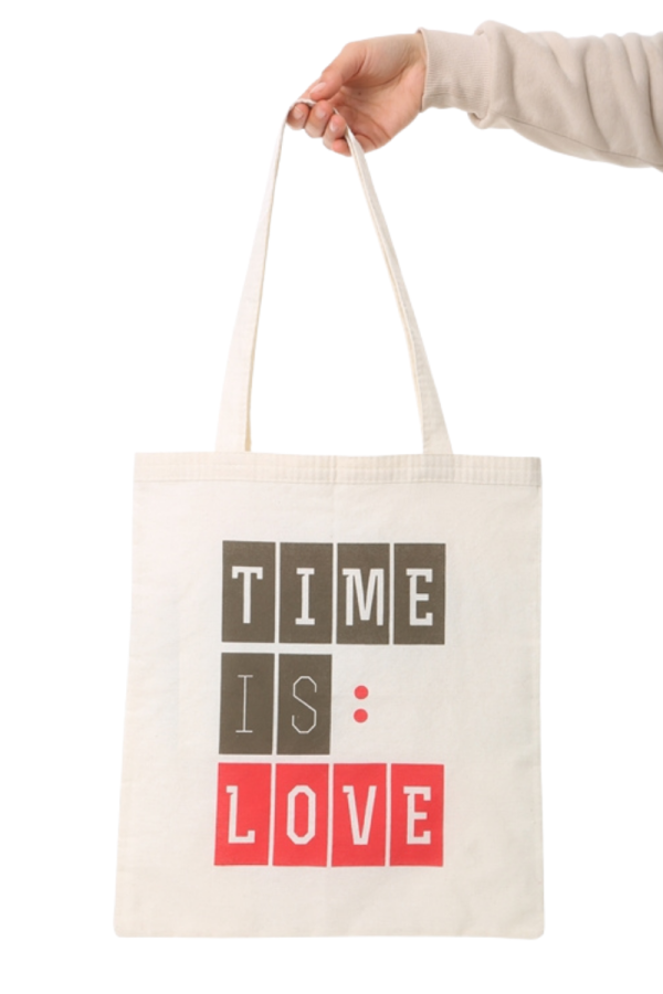 Time is Love Baskılı Bez Çanta
